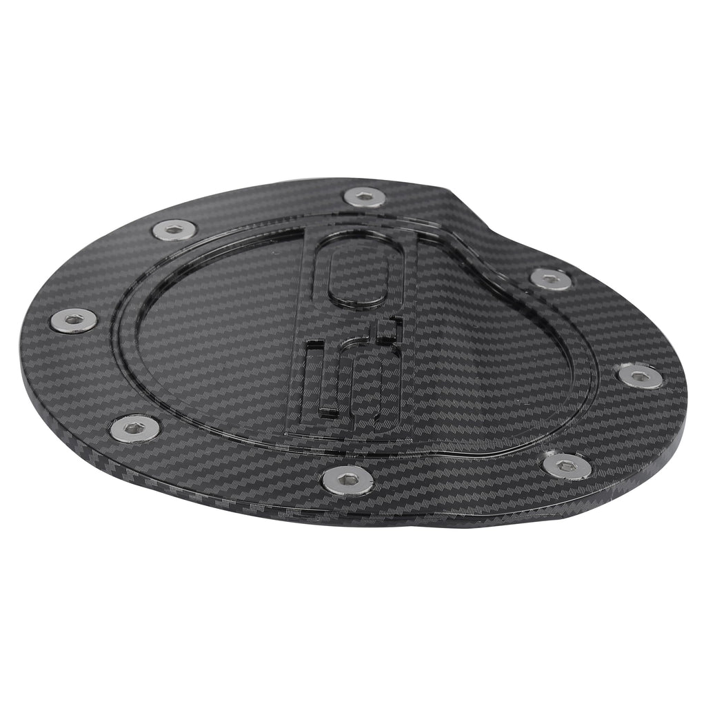 X AUTOHAUX Carbon Fiber Pattern Black Car Gas Cap Fuel Filler Door Cover Gas Tank Cover for Ford for Mustang 2015-2020