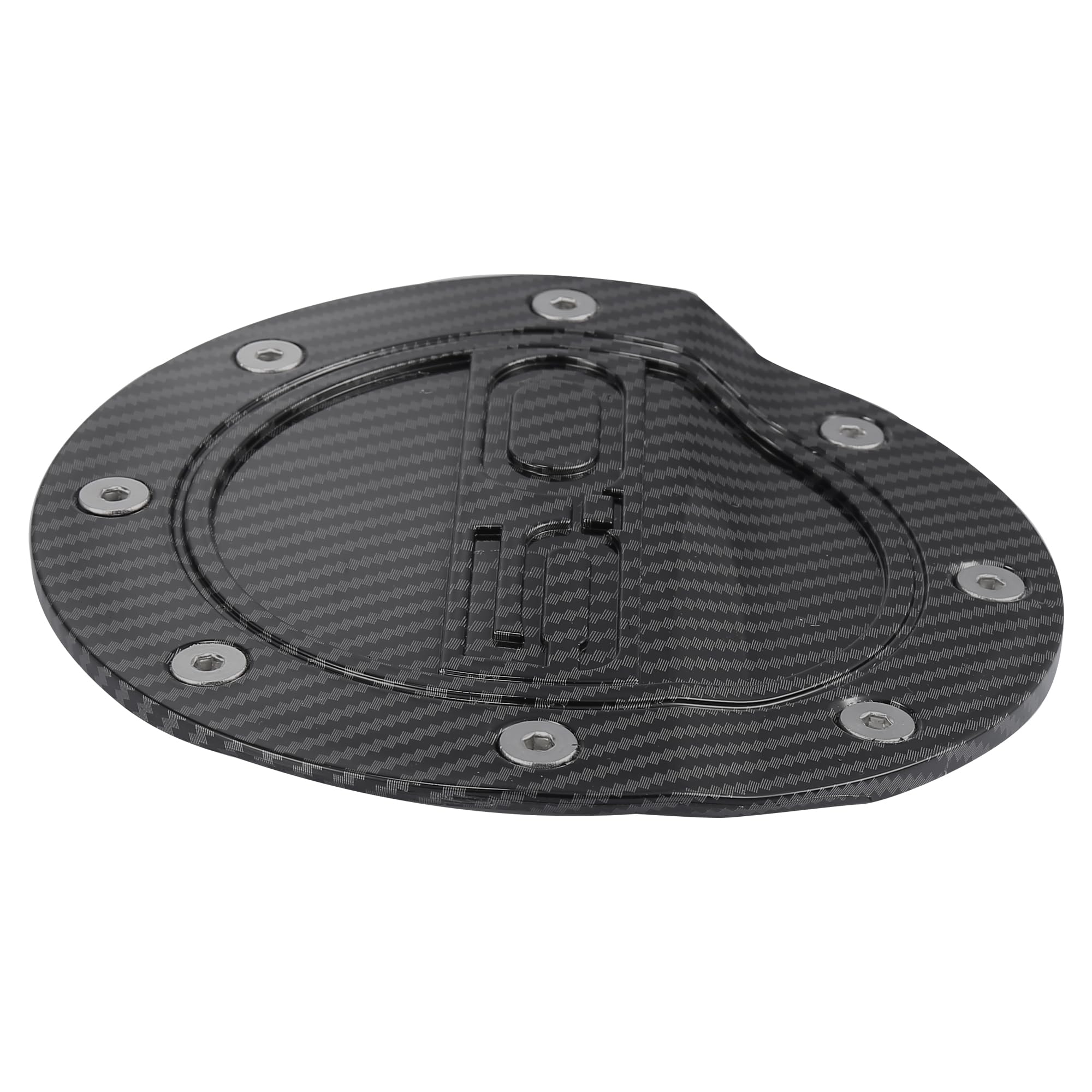 X AUTOHAUX Carbon Fiber Pattern Black Car Gas Cap Fuel Filler Door Cover Gas Tank Cover for Ford for Mustang 2015-2020