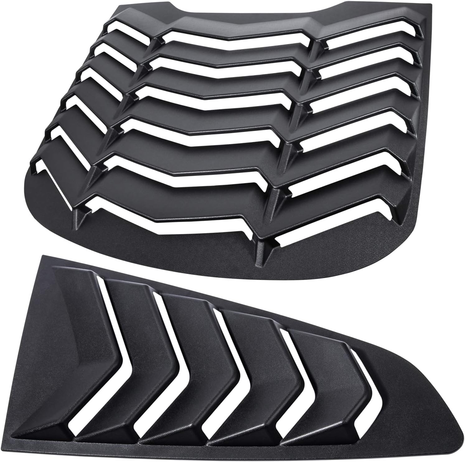E-cowlboy Rear+Side Window Louvers for Ford Mustang 2015 2016 2017 2018 2019 2020 2021 2022 2023 Windshield Sun Shade Cover Vent GT Lambo Style Exterior Accessories All Weather ABS (Matte Black)