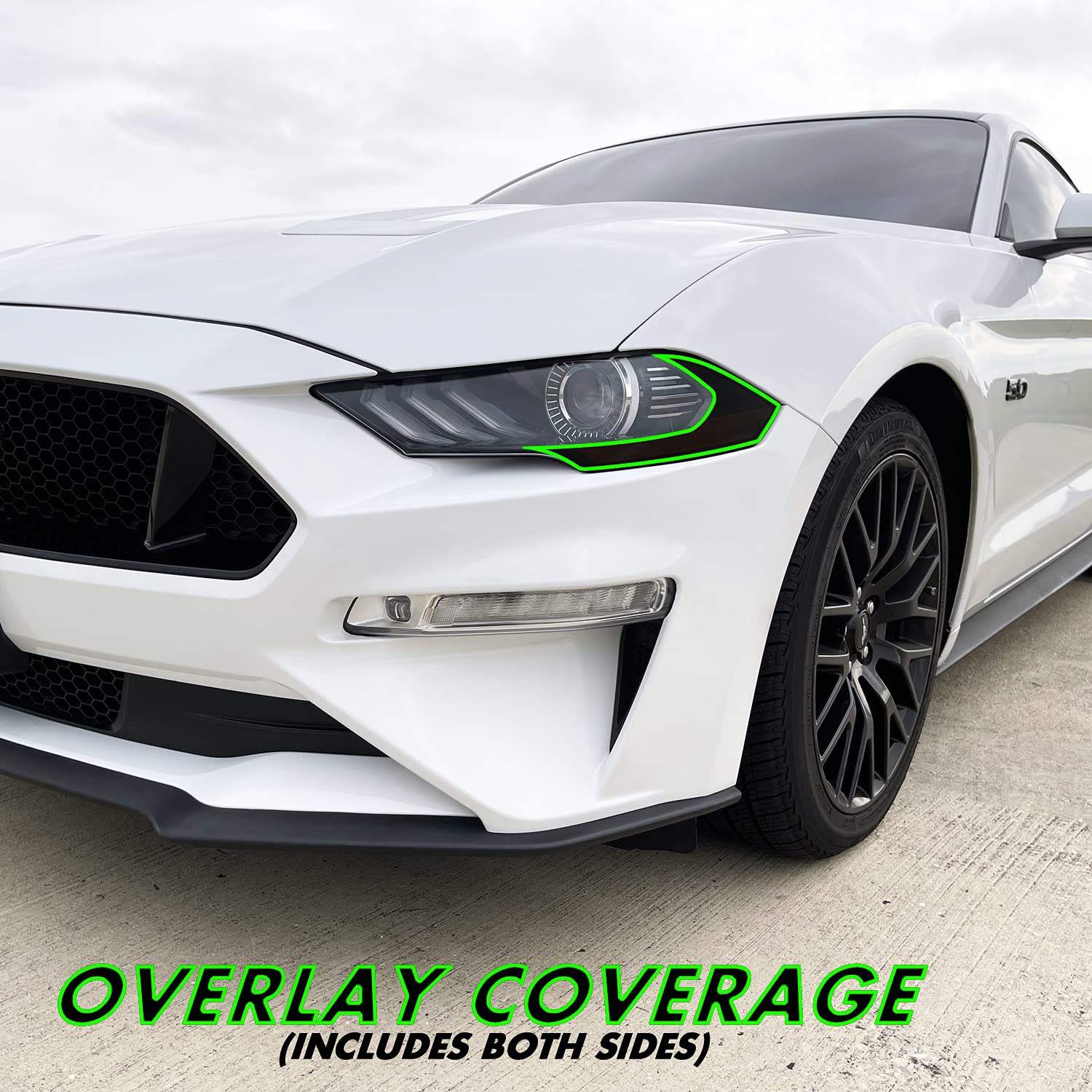 SlickMod PreCut Vinyl Smoke Tint for 2018-2021 Ford Mustang Foglight (3. Foglight/Turn Signal, 20% Dark Smoke)