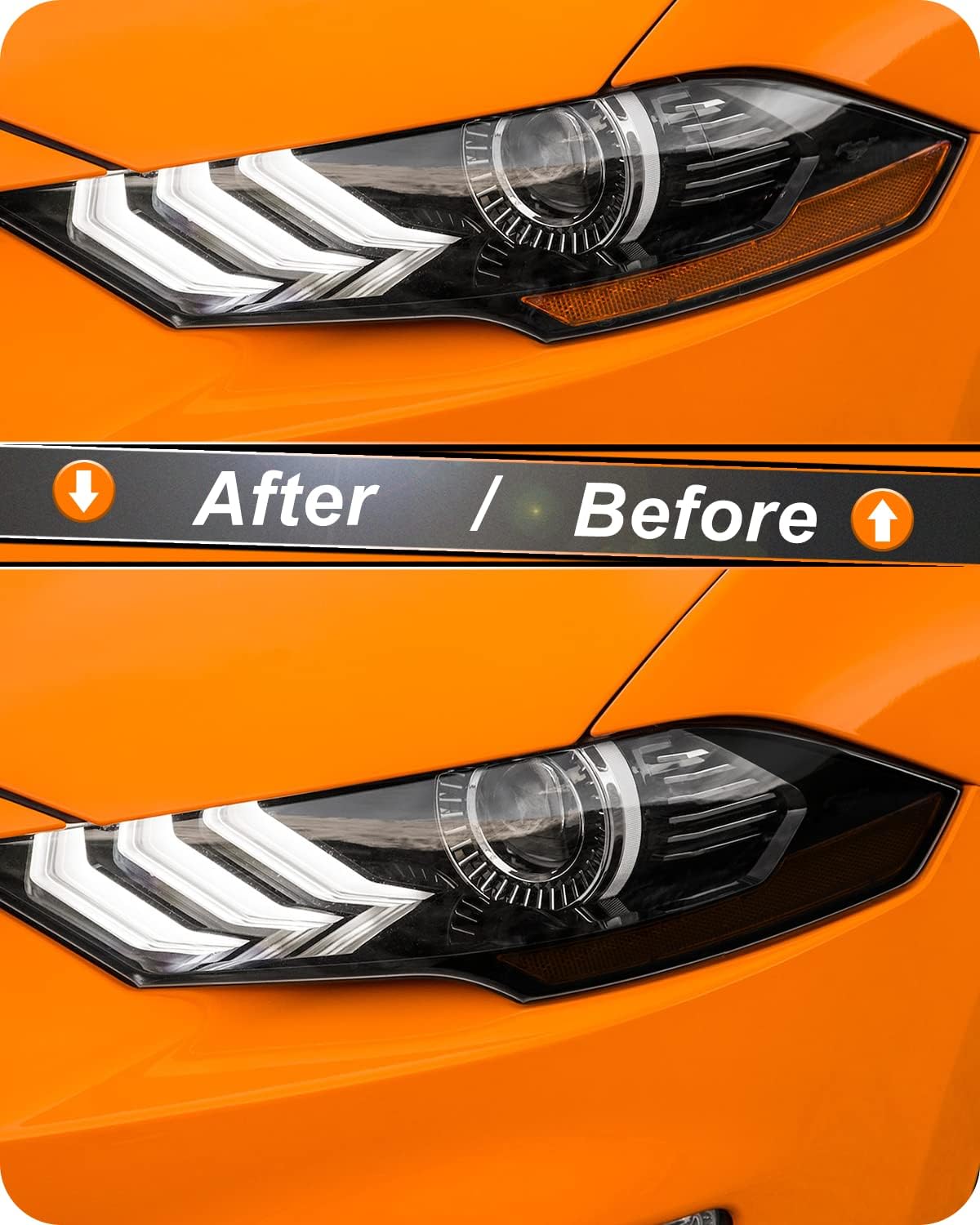NDRUSH Headlight Side Marker Tint Vinyl Head Light Tint Film Precut Overlay Wrap Cover Compatible with 2018-2021 Ford Mustang