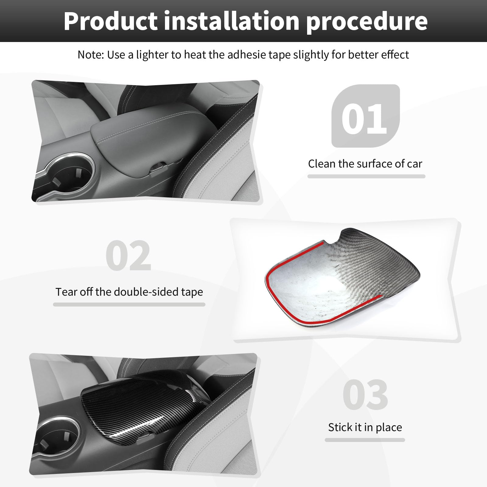 Center Console Cover Armrest Box Trim Cover Decoration Interior Accessories for Ford Mustang 2015-2025