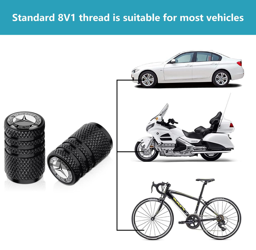 Tire Valve Stem Caps for Ford Mustang Metal Car Wheel Air caps Auto Valve Stem Caps Accessories 4 Pcs Black