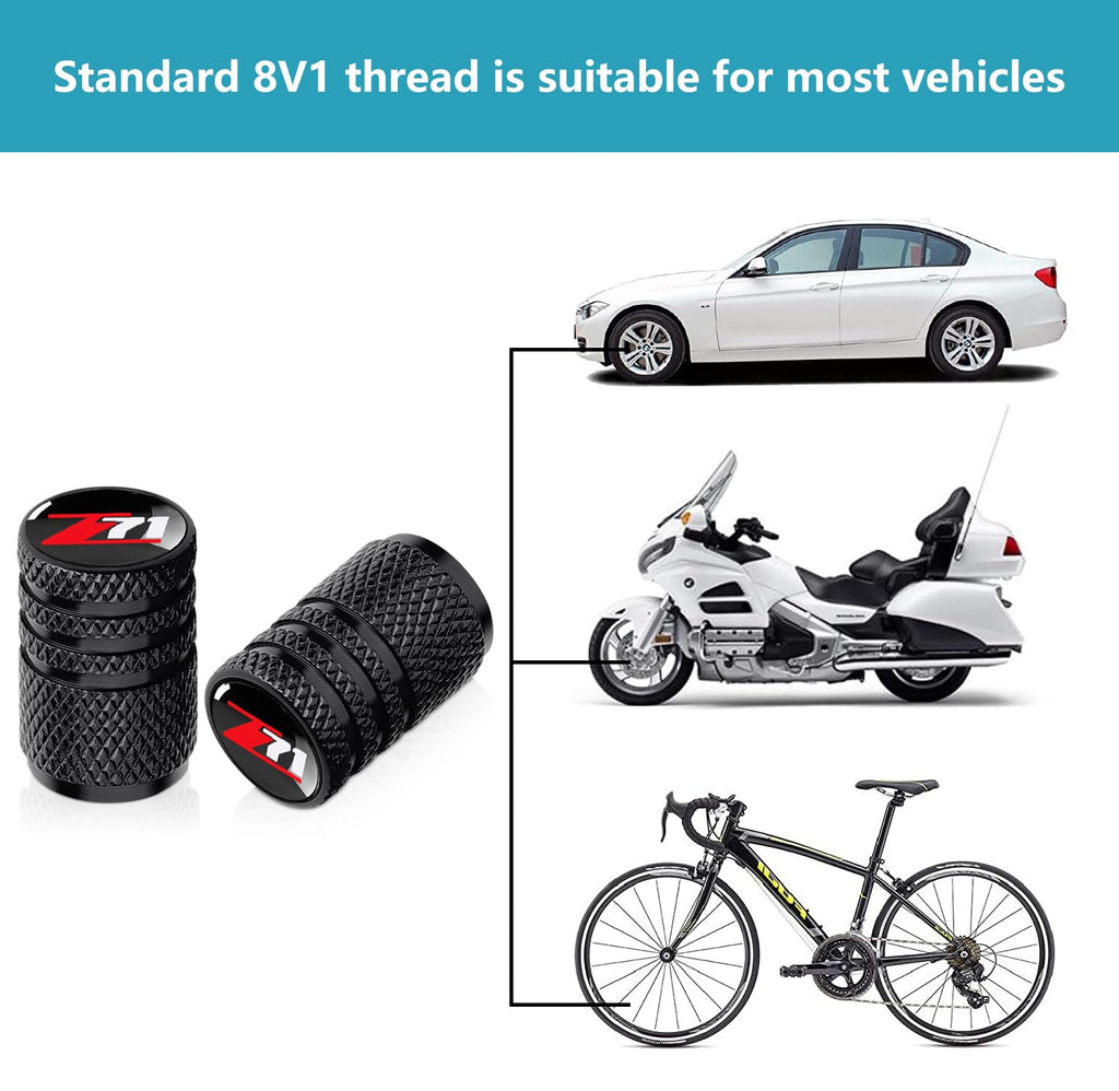 Tire Valve Stem Caps for Ford Mustang Metal Car Wheel Air caps Auto Valve Stem Caps Accessories 4 Pcs Black