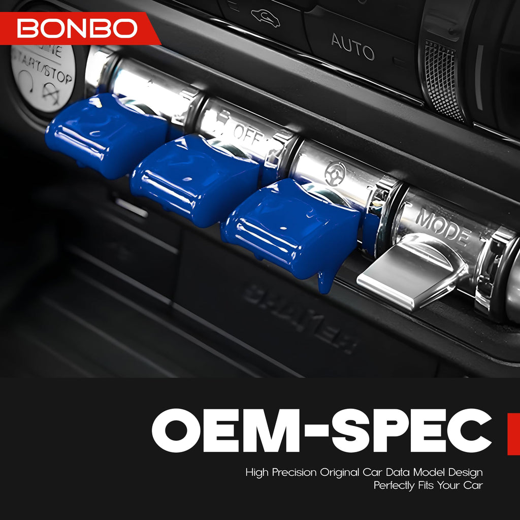 Center Console Dashboard Control Button Cover Trim Interior Accessories for Ford Mustang 2015-2022(4 Pack, Red)