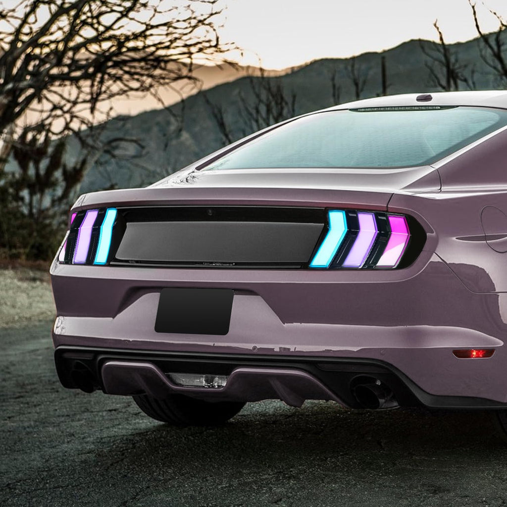 Archaic Tail Lights Assembly Compatible with Ford Mustang Shelby GT350 GT500 2015-2023,w/Start Up Animation & Sequential Turn Signal,Clear