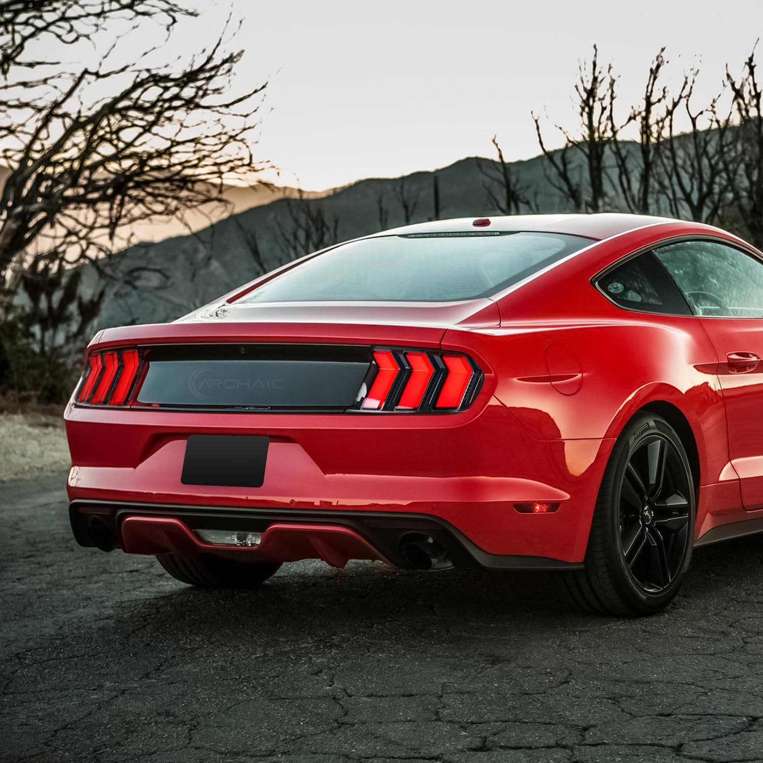 Archaic Tail Lights Assembly Compatible with Ford Mustang Shelby GT350 GT500 2015-2023,w/Start Up Animation & Sequential Turn Signal,Clear