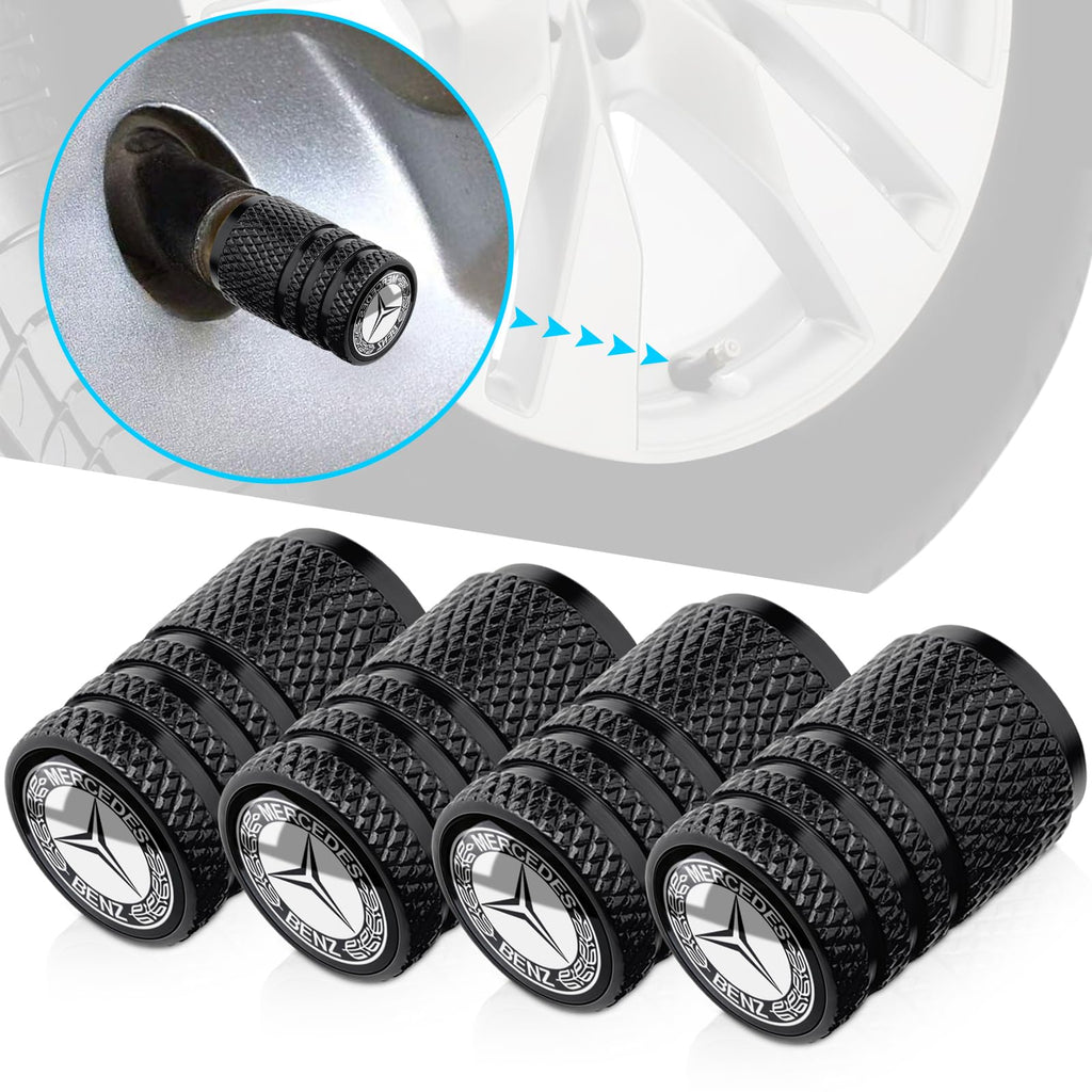 Tire Valve Stem Caps for Ford Mustang Metal Car Wheel Air caps Auto Valve Stem Caps Accessories 4 Pcs Black