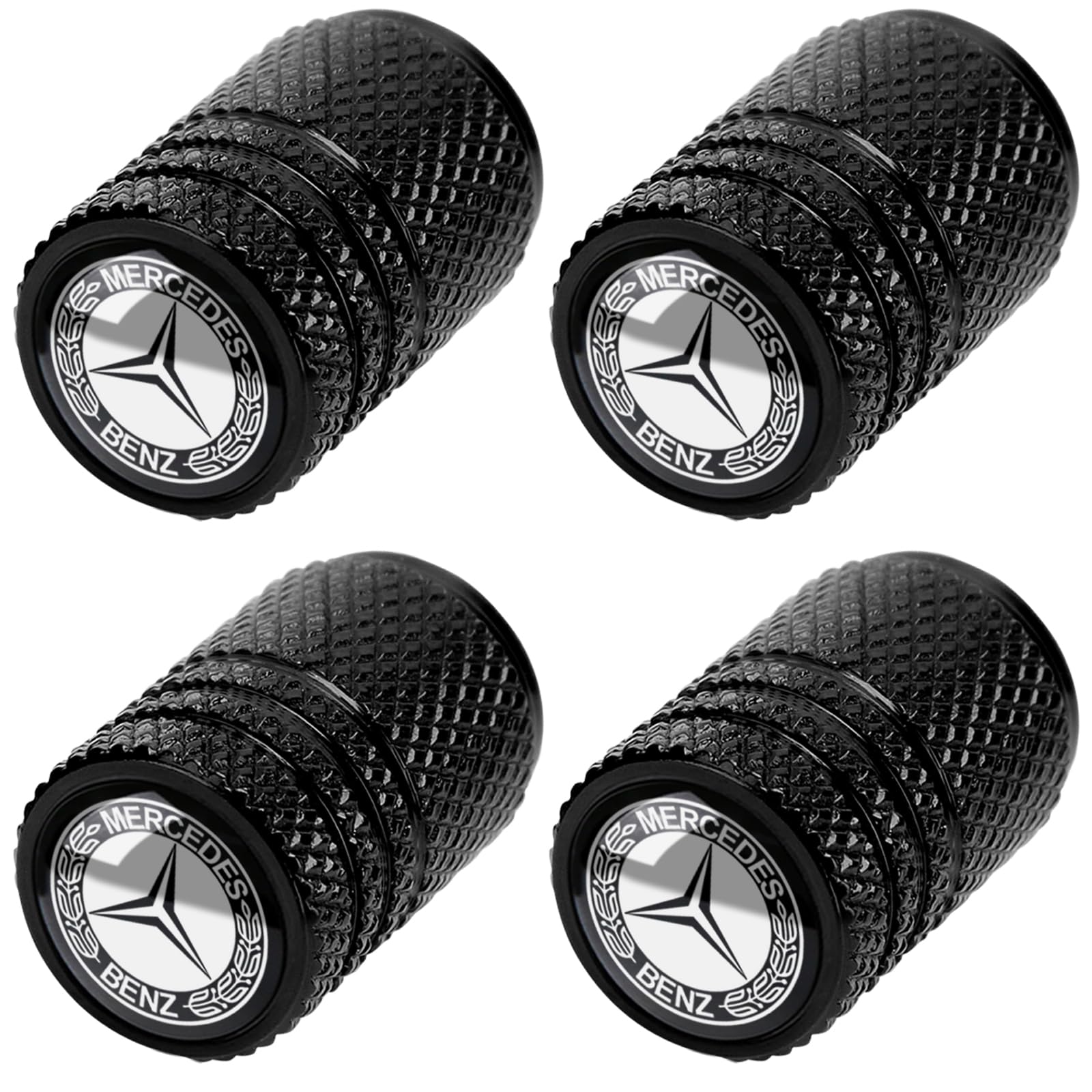 Tire Valve Stem Caps for Ford Mustang Metal Car Wheel Air caps Auto Valve Stem Caps Accessories 4 Pcs Black