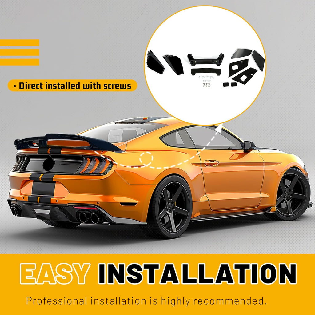 KUAFU Trunk Spoiler Compatible with 2015-2023 Ford Mustang GT500 GT350 V6/V8/Shelby/GT/EcoBoost 2 Door Coupe Models, Rear Wing Gloss Black