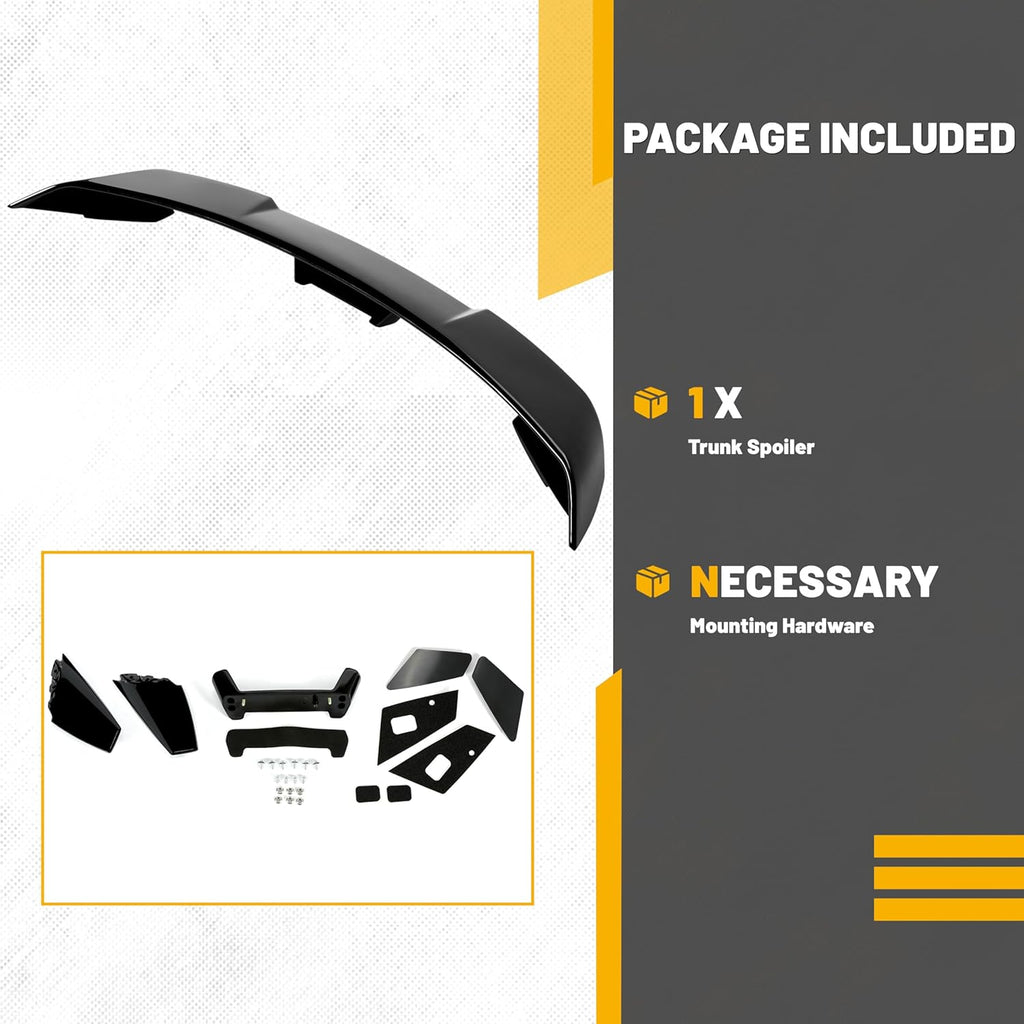 KUAFU Trunk Spoiler Compatible with 2015-2023 Ford Mustang GT500 GT350 V6/V8/Shelby/GT/EcoBoost 2 Door Coupe Models, Rear Wing Gloss Black