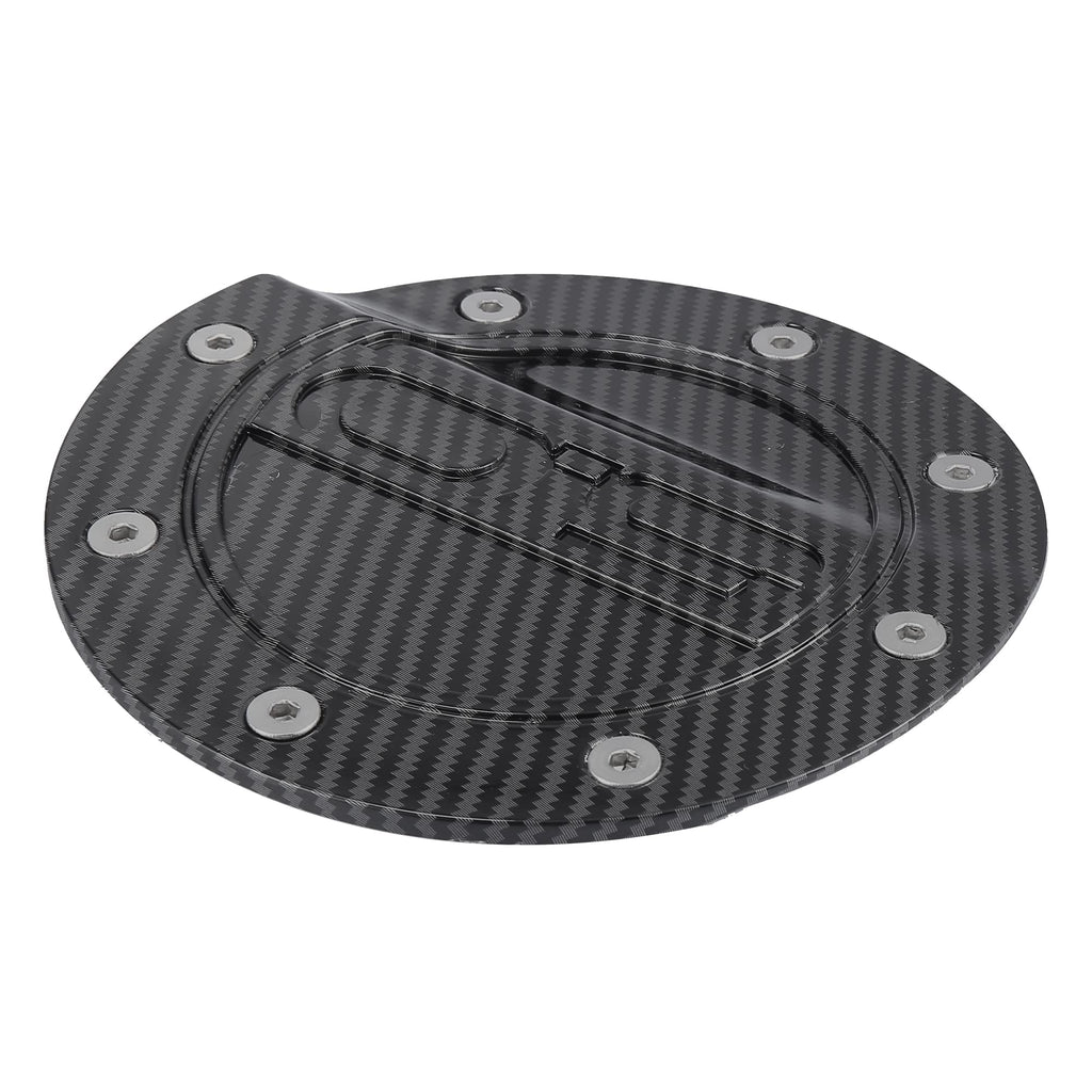X AUTOHAUX Carbon Fiber Pattern Black Car Gas Cap Fuel Filler Door Cover Gas Tank Cover for Ford for Mustang 2015-2020