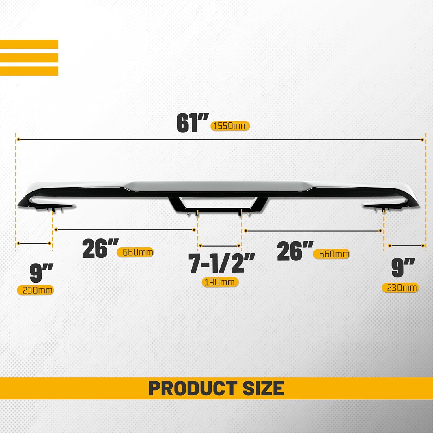 KUAFU Trunk Spoiler Compatible with 2015-2023 Ford Mustang GT500 GT350 V6/V8/Shelby/GT/EcoBoost 2 Door Coupe Models, Rear Wing Gloss Black