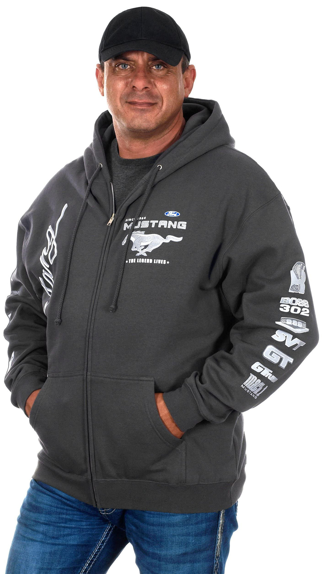 Jh Design Men's Ford Mustang Hoodies in 5 Styles Pullovers & Full Zip Up