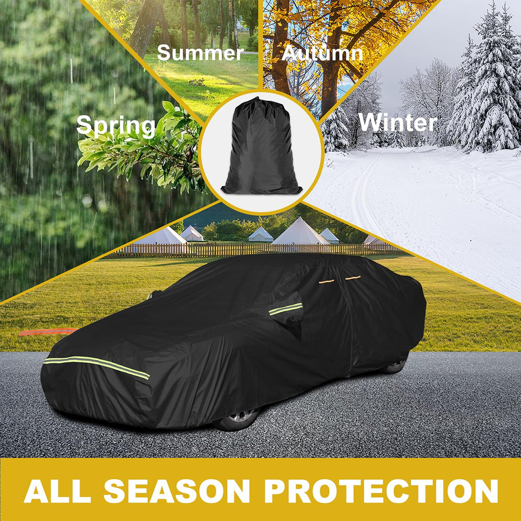 Car Cover Waterproof All Weather Custom Fit for Ford Mustang 1994-2025, 420D Oxford Full Outdoor Automtive Heavy Duty Covers Windproof Snowproof Dustproof UV Hail Protection Accessories