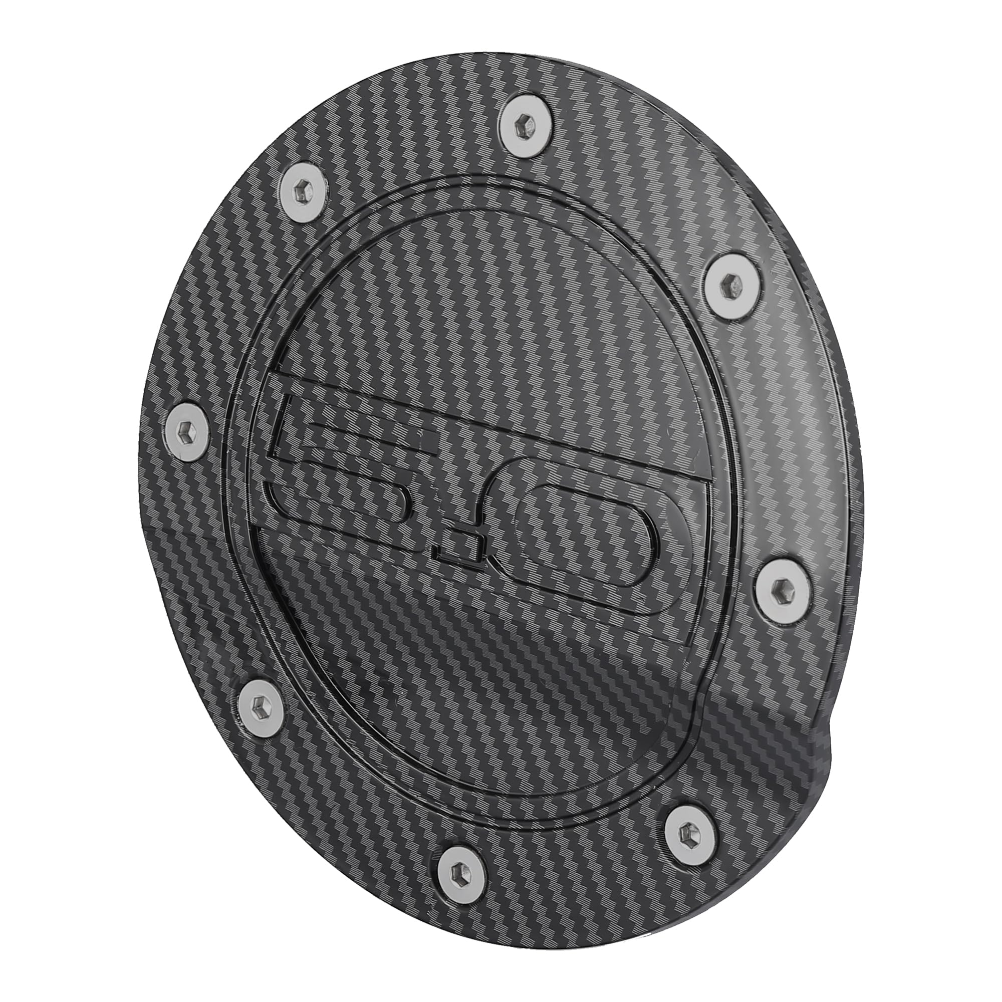 X AUTOHAUX Carbon Fiber Pattern Black Car Gas Cap Fuel Filler Door Cover Gas Tank Cover for Ford for Mustang 2015-2020