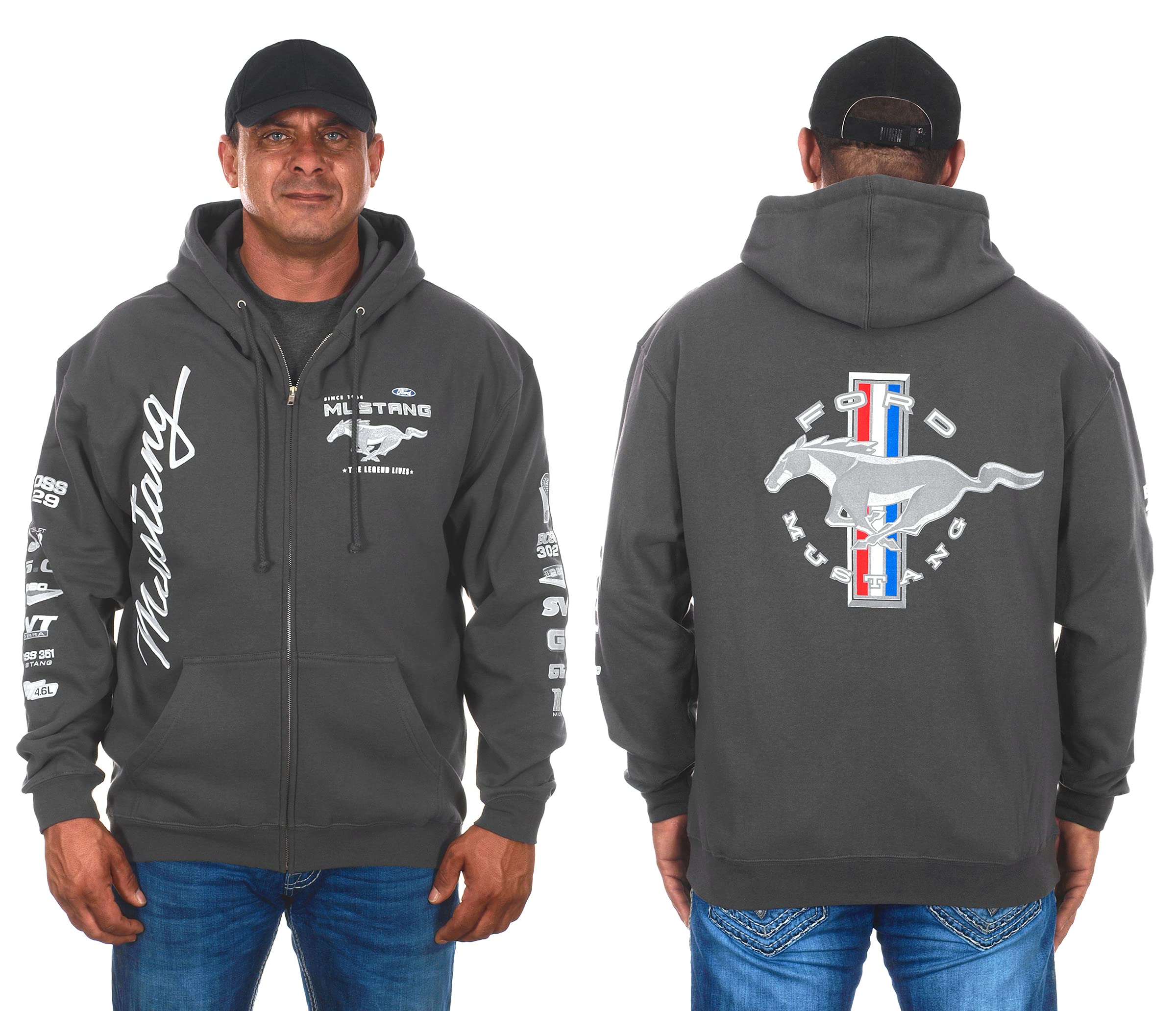 Jh Design Men's Ford Mustang Hoodies in 5 Styles Pullovers & Full Zip Up