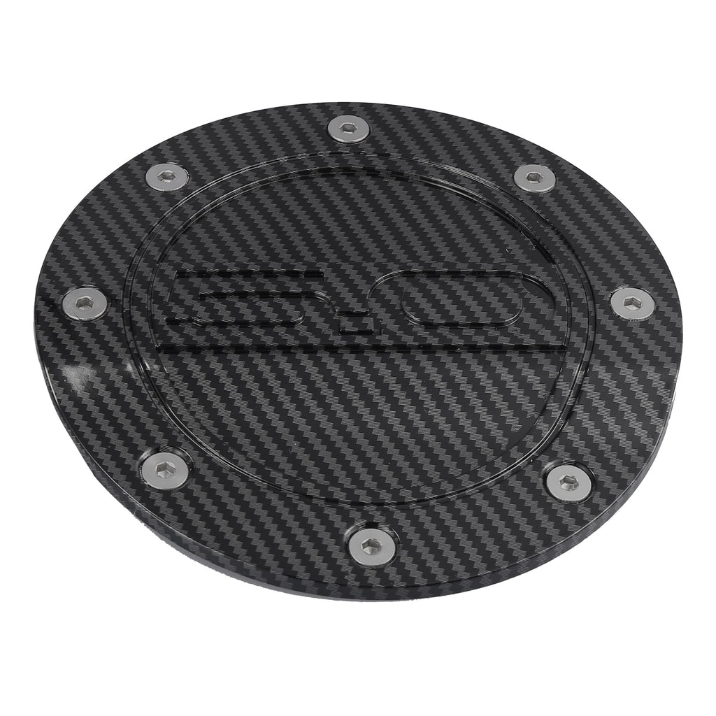 X AUTOHAUX Carbon Fiber Pattern Black Car Gas Cap Fuel Filler Door Cover Gas Tank Cover for Ford for Mustang 2015-2020