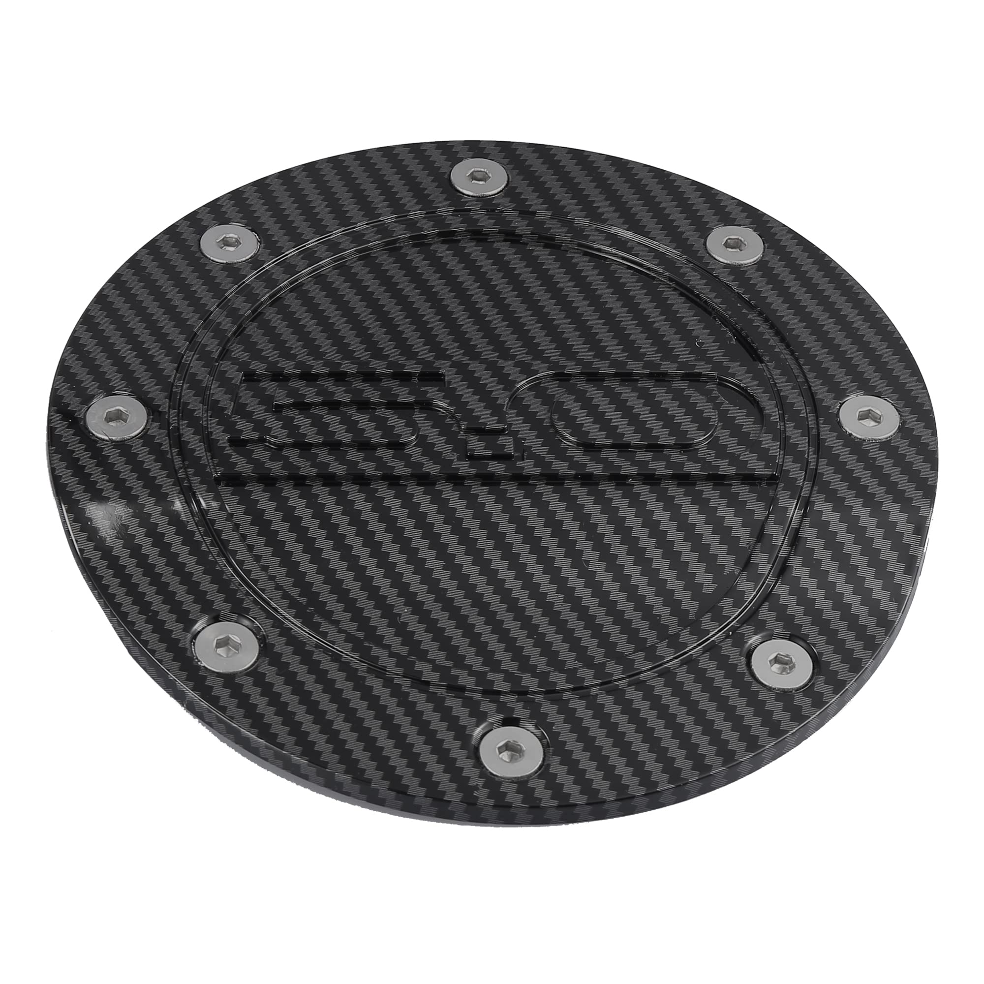 X AUTOHAUX Carbon Fiber Pattern Black Car Gas Cap Fuel Filler Door Cover Gas Tank Cover for Ford for Mustang 2015-2020
