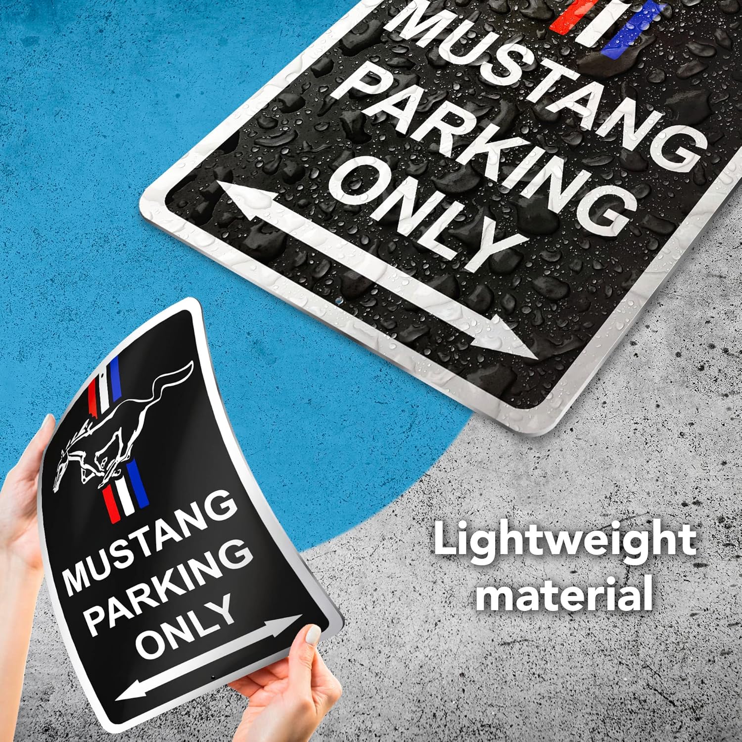 Parking Only Sign for Mustang - 8x12 Aluminum Garage Gifts for Men