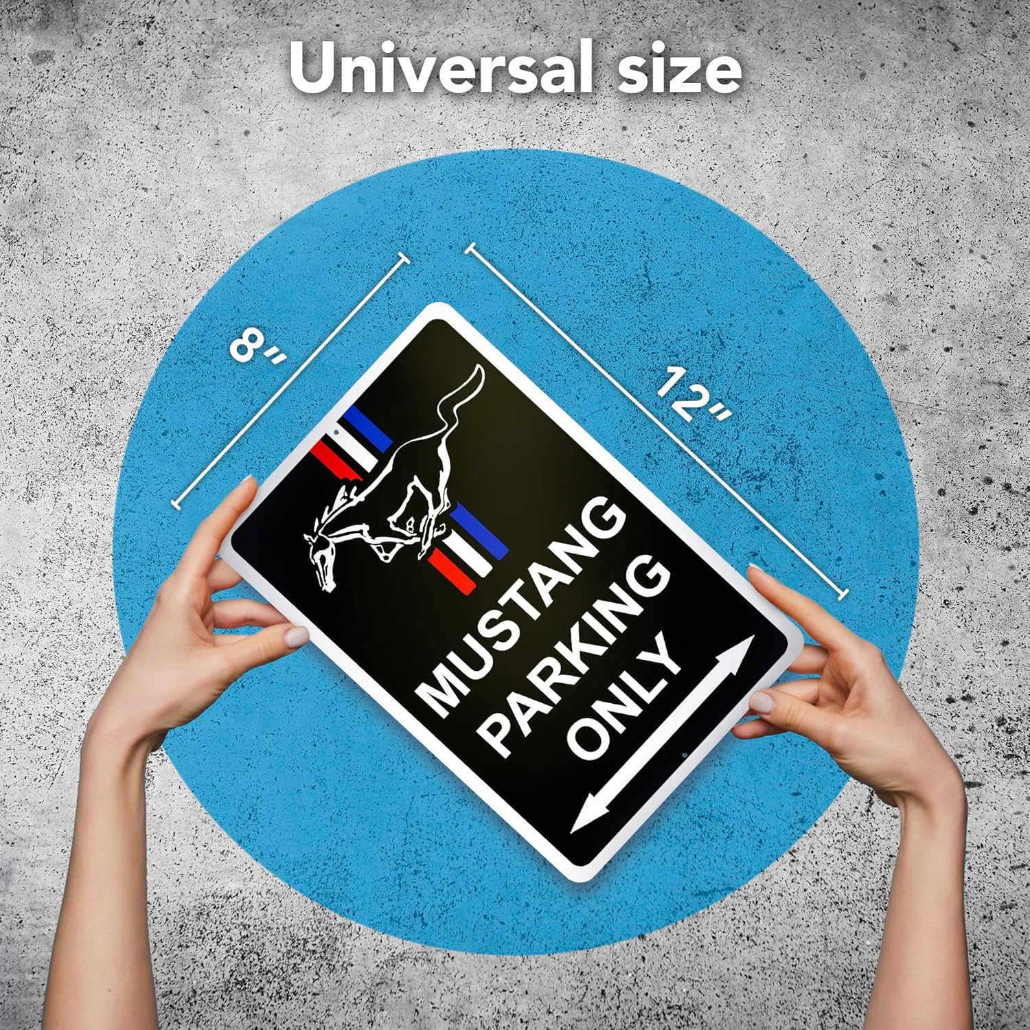 Parking Only Sign for Mustang - 8x12 Aluminum Garage Gifts for Men